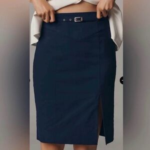 Anthropologie Navy Pencil Skirt